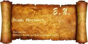 Bumb Norbert névjegykártya